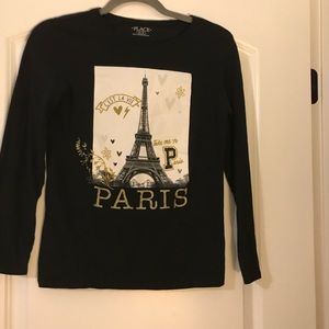 Long sleeve black Paris tee